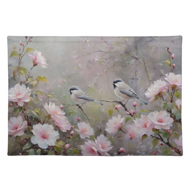 Bird and Blossoms Cloth Placemat (Front)