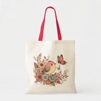 Bird and Butterflies Tote Bag