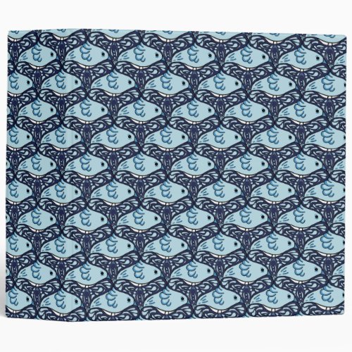 Bird and Butterfly Tessellation in Blue Binder