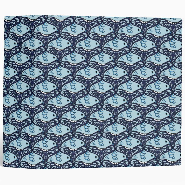 Bird and Butterfly Tessellation in Blue Binder (Front/Spine)