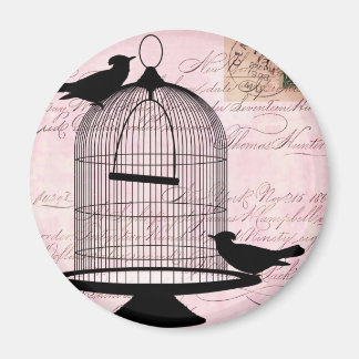 Bird and Cage Steampunk Magnet