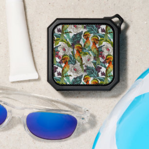 Bird And Exotic Flower Pattern Bluetooth Speaker