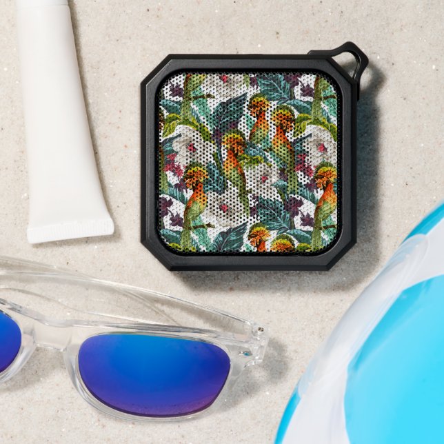 Bird And Exotic Flower Pattern Bluetooth Speaker (Insitu(Beach))