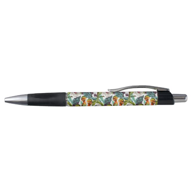 Bird And Exotic Flower Pattern Pen (Top)