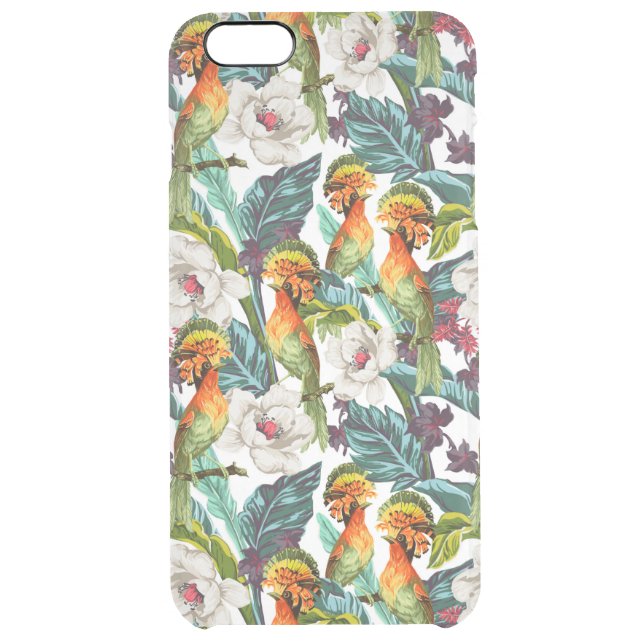 Bird And Exotic Flower Pattern Uncommon iPhone Case (Back)