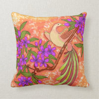 Bird and Floral American MoJo Pillow