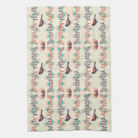 Woodland Folk Art Style Microfiber Dish Towel