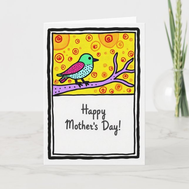 Bird And Floral Mothers Day Card (Front)