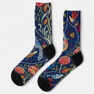 Bird and Floral Pattern, William Morris Socks