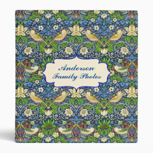 Bird and Flower Tapestry Pattern Personalized    3 Ring Binder