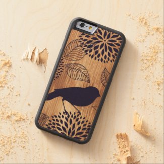 Bird and Flower Wood Carved® Maple iPhone 6 Case