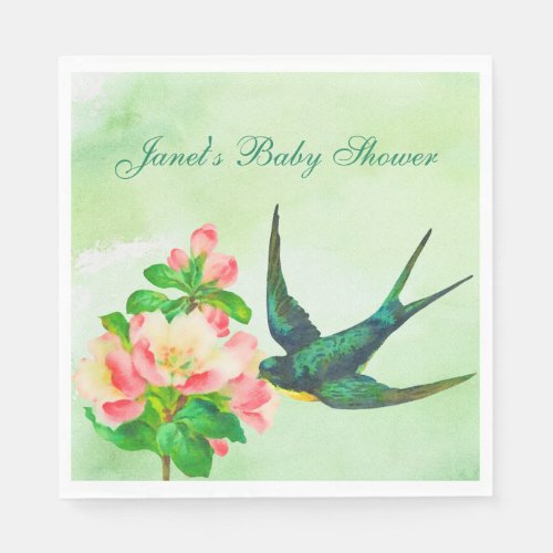 Bird and Flowering Branch Party Napkins