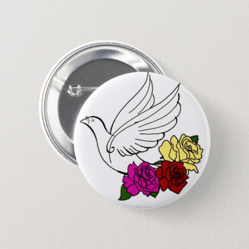 Bird and Flowers Button