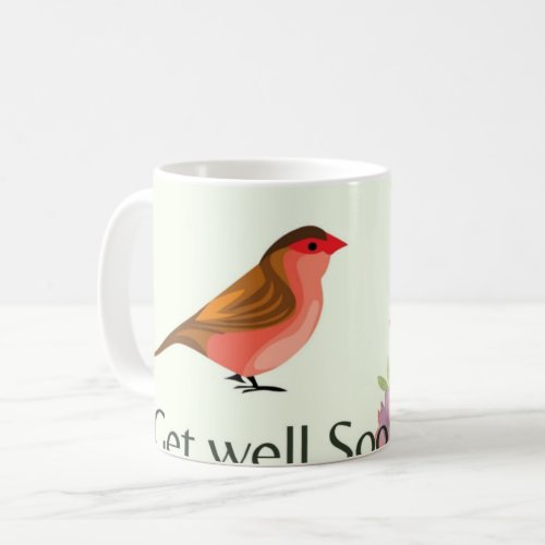 bird and flowers get well soon mug