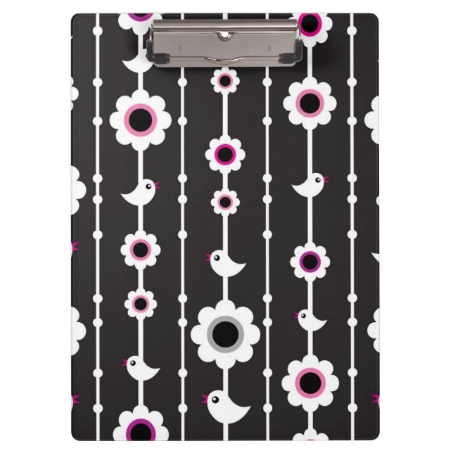 bird and flowers pattern clipboard (Front)