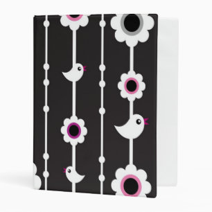 bird and flowers pattern mini binder