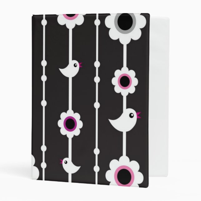 bird and flowers pattern mini binder (Front/Inside)