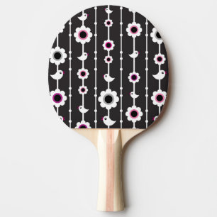 bird and flowers pattern Ping-Pong paddle