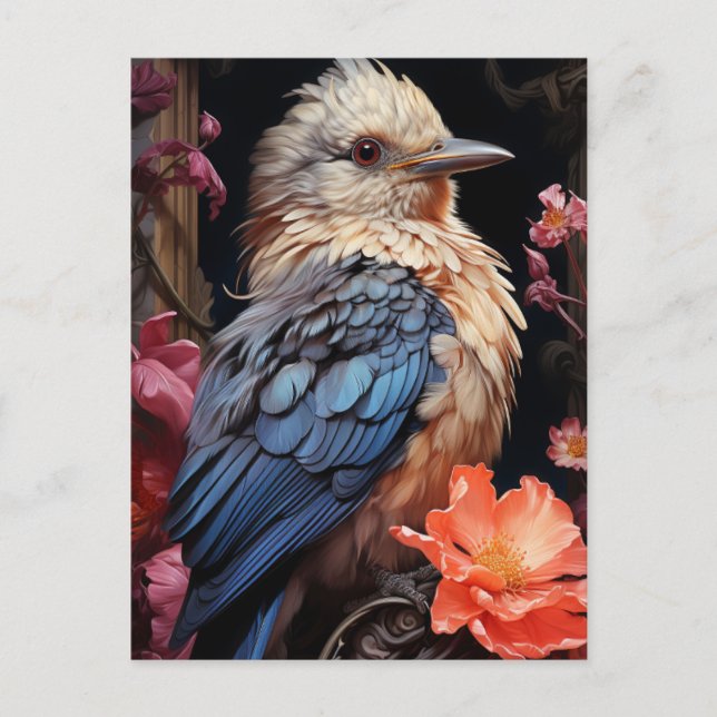 Bird and Flowers Postcard (Front)