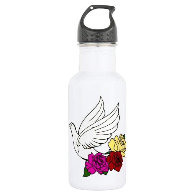 Bird and Flowers Water Bottle (Front)
