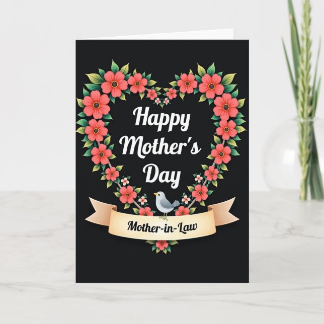 Bird And Heart Mothers Day Card (Front)