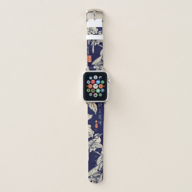Bird and Loquat, Hiroshige, Ukiyo-e Apple Watch Band (Front)
