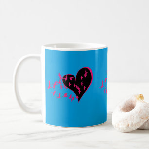 Bird and love heart coffee mug