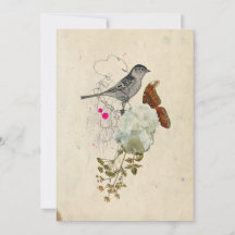 Bird and Moth Blank Card