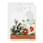 Bird and Orange Nasturtium Rehearsal Dinner Invite