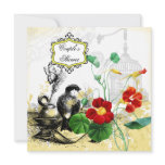 Bird and Orange Nasturtiums Couple's Shower Invite