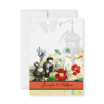 Bird and Orange Nasturtiums RSVP Card