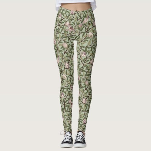 BIRD AND POMEGRANATE IN FIG AND THYME _ MORRIS LEGGINGS