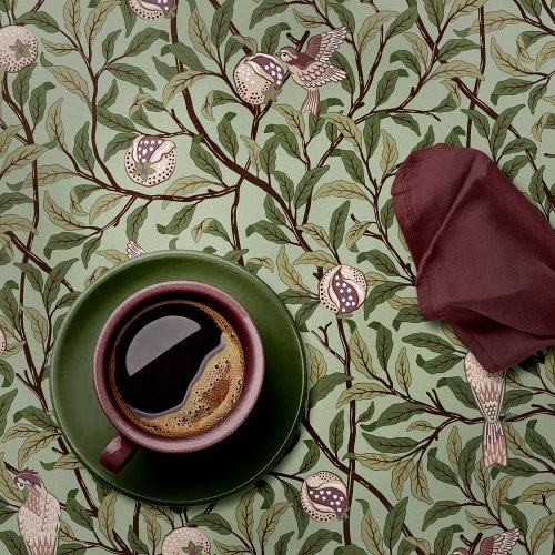BIRD AND POMEGRANATE IN FIG AND THYME _ MORRIS TABLECLOTH