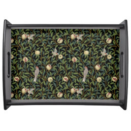 BIRD AND POMEGRANATE IN VINTAGE BLACK - MORRIS SERVING TRAY