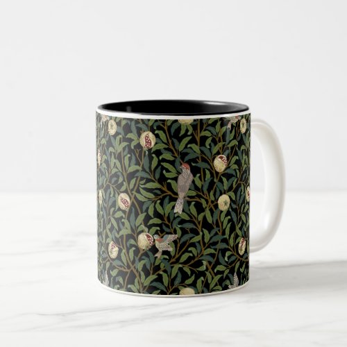 BIRD AND POMEGRANATE IN VINTAGE BLACK _ MORRIS Two_Tone COFFEE MUG