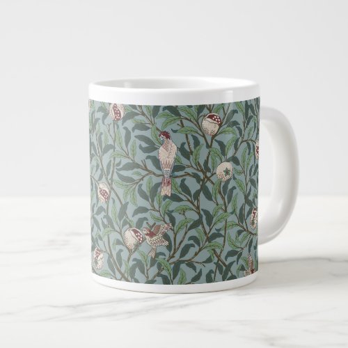 BIRD AND POMEGRANATE IN VINTAGE BLUE _ MORRIS GIANT COFFEE MUG