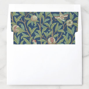 Bird and Pomegranate Morris Pattern Green Leaves Envelope Liner