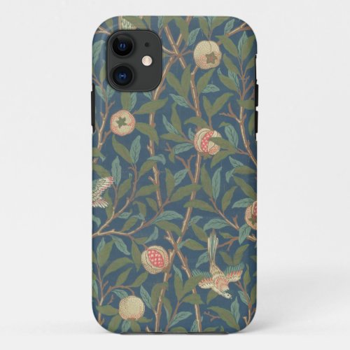 Bird and Pomegranate Wallpaper Design printed b iPhone 11 Case