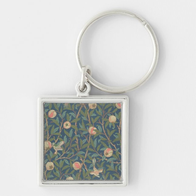 'Bird and Pomegranate' Wallpaper Design, printed b Keychain (Front)