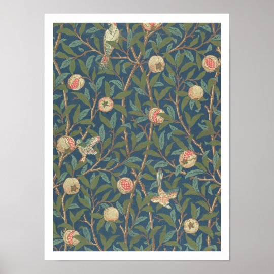 ‘Bird and Pomegranate’ Wallpaper Design, printed b Poster | Zazzle.com