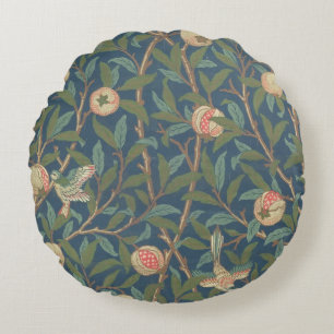 'Bird and Pomegranate' Wallpaper Design, printed b Round Pillow