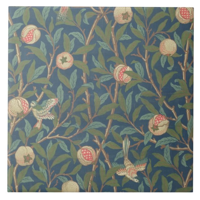 'Bird and Pomegranate' Wallpaper Design, printed b Tile (Front)
