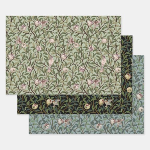 BIRD AND POMEGRANATE _ WILLIAM MORRIS DECOUPAGE WRAPPING PAPER SHEETS