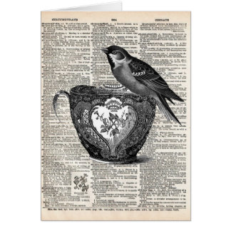 Bird and tea cup cards