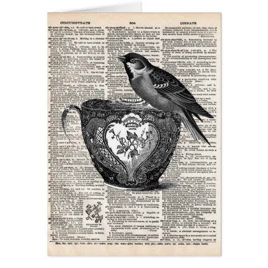 Bird and tea cup cards (Front)