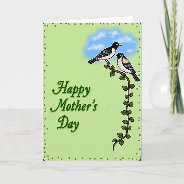 Bird And Vine Mothers Day Card (Front)