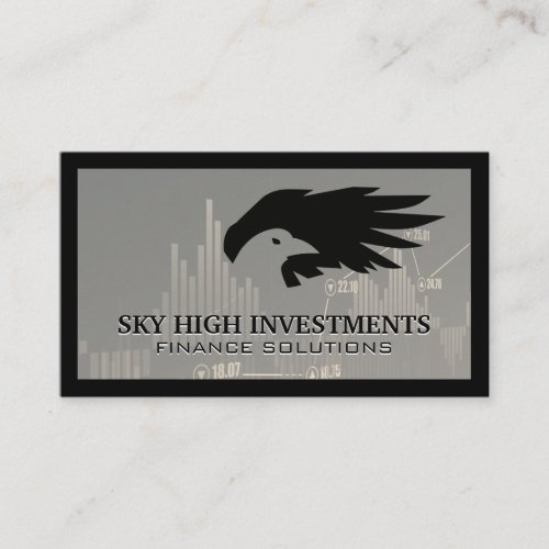 Bird and Wing Logo  Financial Graph Business Card