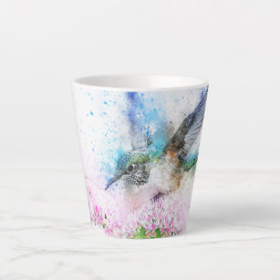 Bird Animal Flowers Latte Mug
