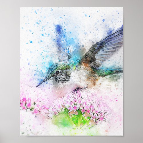 Bird Animal Flowers Poster