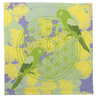 bird,animal totem,zen,chakra,flower of life,flower cloth napkin